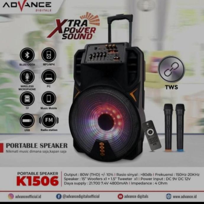 speaker portable 15 inch/speaker dorong 15 inch 2 mic