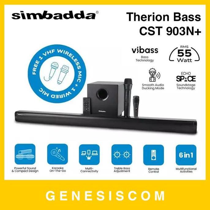 [FREE 2 MIC] SIMBADDA CST 903N+ Therion Bass - Speaker Soundbar Wireless Bluetooth Multimedia Karaok