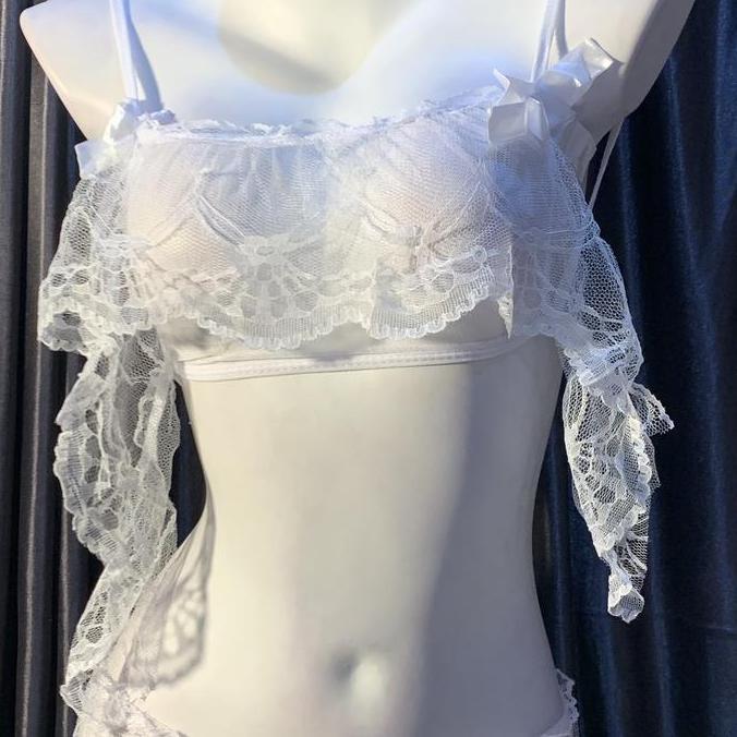 DN10 - Lingerie Bikini Tali Set Transparan Lace Open G String B0520