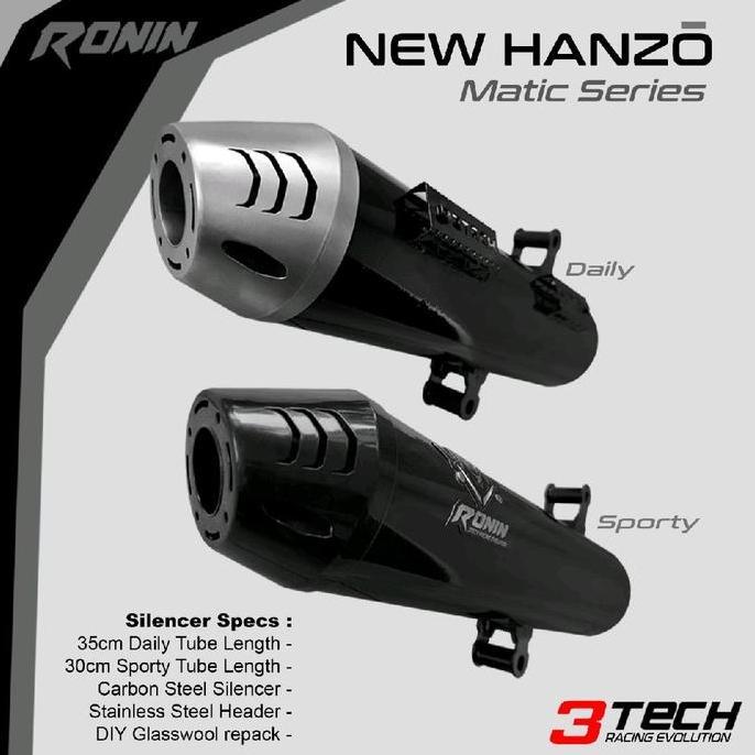 FULLSET KNALPOT NEW HANZO MATIC ONLY 3TECH RACING EVOLUTION ORIGINAL