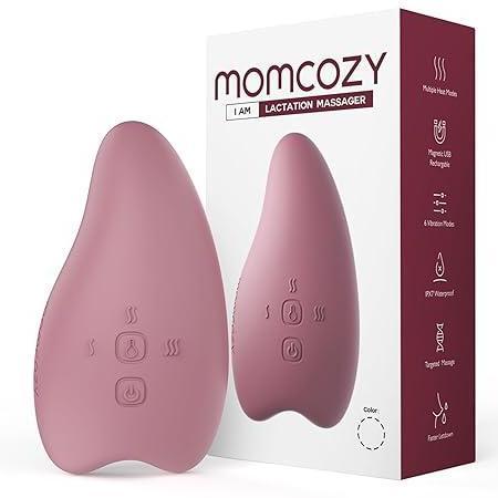Momcozy Warming Lactation Massager 2-in-1, Alat Pijat Payudara Lembut untuk Menyusui, Panas + Getara