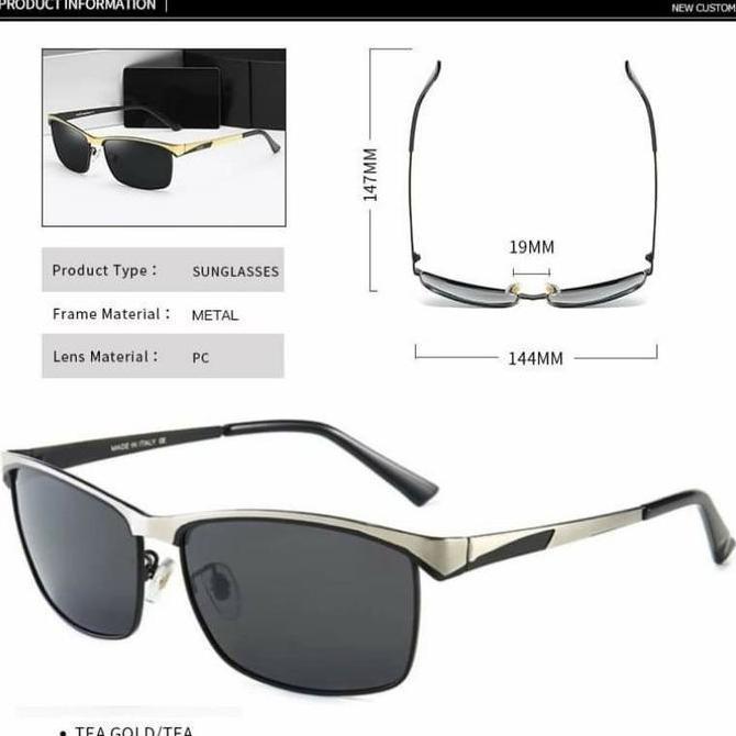 Men-  Kacamata Polarized Kacamata P"7868" Elegan Frame Titanium