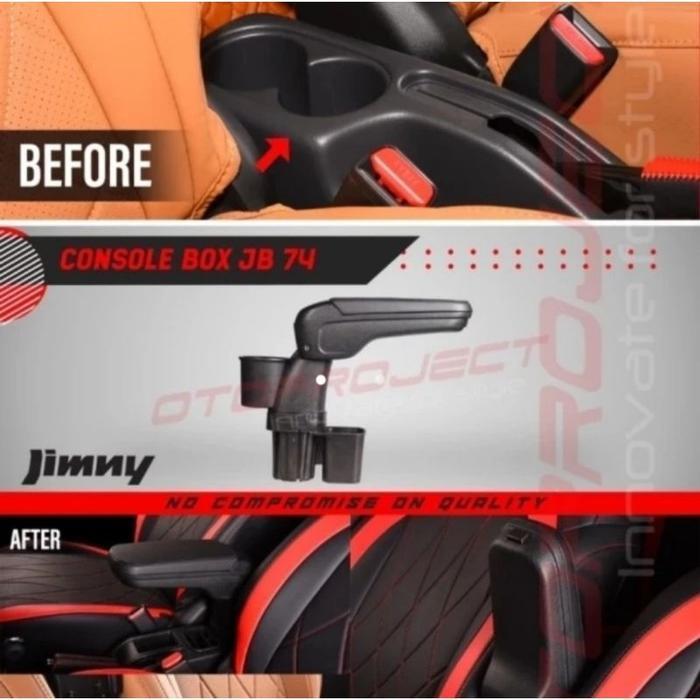 Otoproject Console Box Armrest V1 Jimny Jb74 3/5 Door - Laci Barang & Armrest Premium Plastik Abs De
