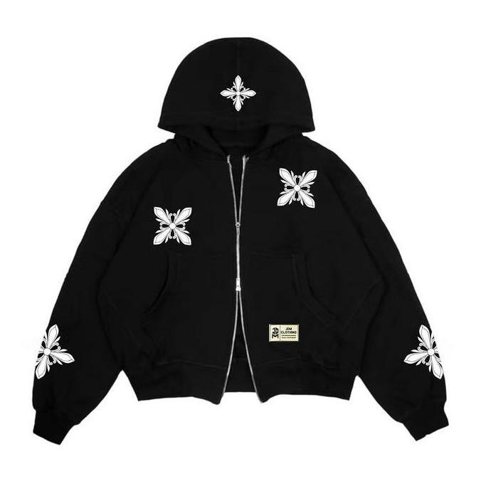 Hombre- New- Jdmco - Boxy Zipper Hoodie Fleece 300 Gsm Double Kepala Zipper Unisex