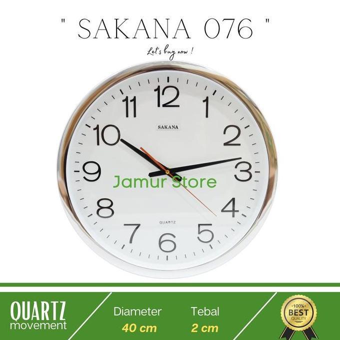 Party- Jam Dinding Sakana 076 Quartz 40Cm Putih