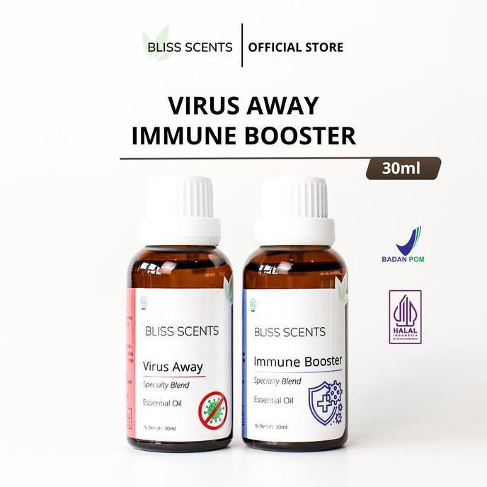 Virus Away + Immune Booster (2x30ml) Essential Oil Blends 100% Murni Diffuser Aromaterapi Aromathera