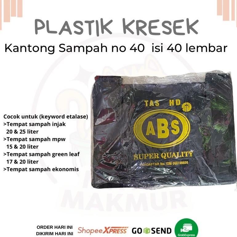 Plastik Kresek Kantong Plastik Sampah no 40 isi 40 lembar ABS / Kantong Sampah No 28 isi 20 Lembar