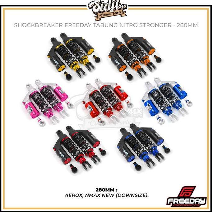 Shockbreaker Matic FREEDAY Tabung STRONGER Shock Belakang Set 280mm 320mm 340mm Nmax Xmax PCX ADV Ae