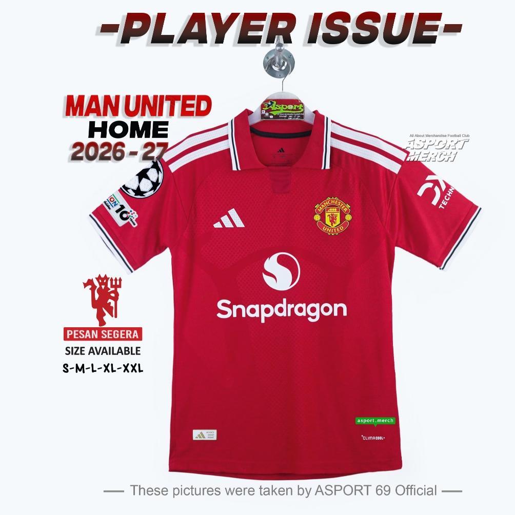 JERSEY PLAYER ISSUE MU MAN UNITED HOME 2026 2027 PI MU 26 27 HOME TERBARU
