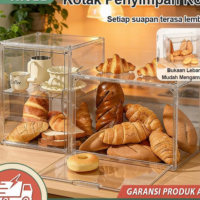 Tagee Kotak Penyimpanan Tahan Debu Akrilik Transparan Etalase Multifungsi Untuk Roti Kue Kering Dan 