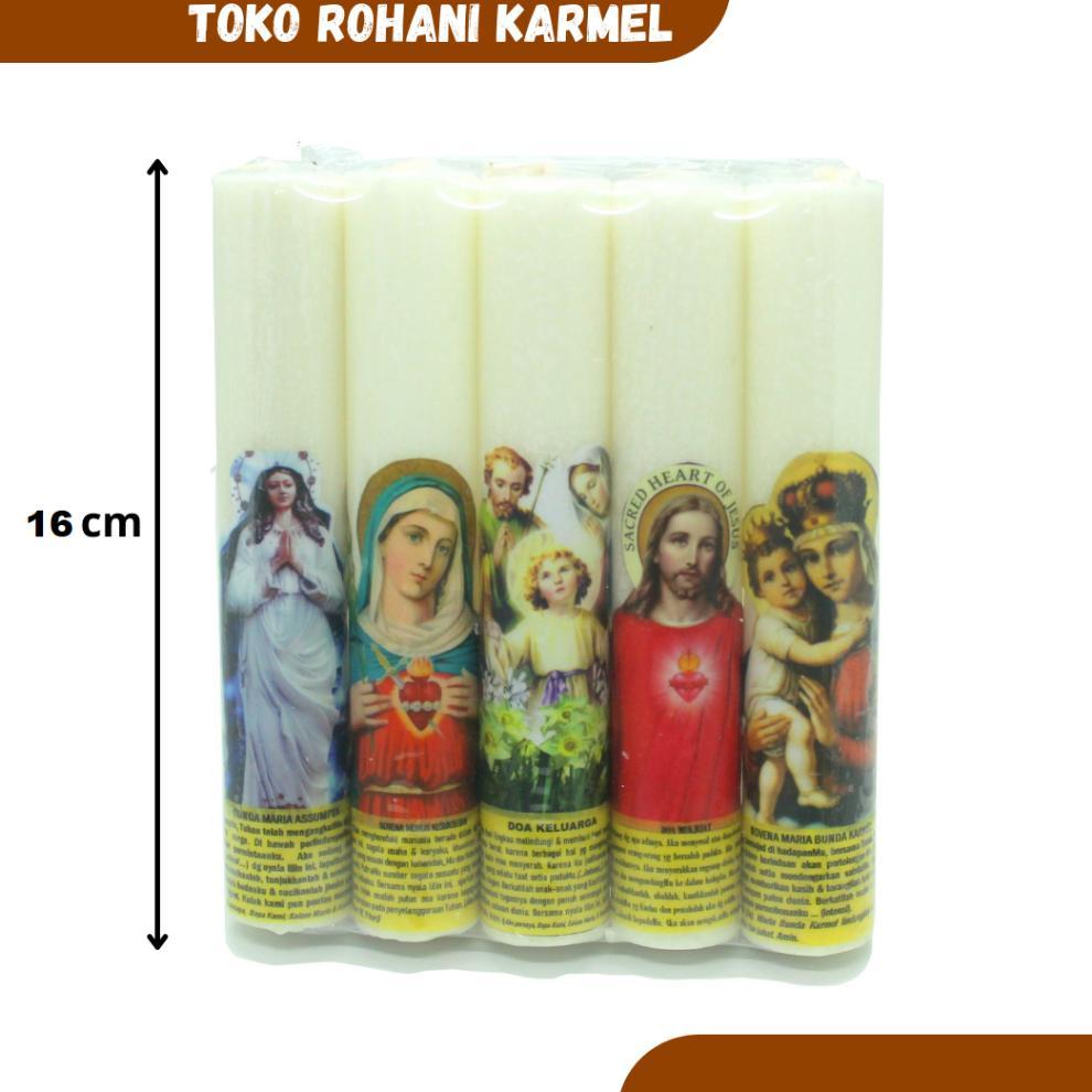 Lilin Doa Katolik Isi 5 Pcs / Lilin Doa Bergambar / Lilin Doa Katolik / Lilin Altar / Lilin Rohani