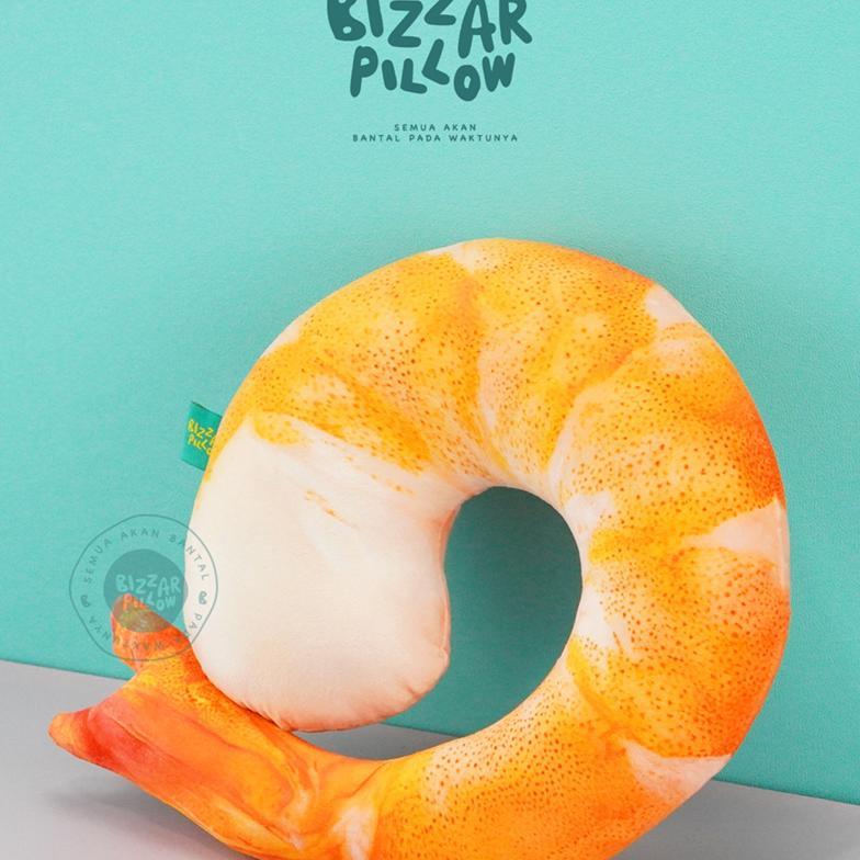 Bizzarpillow Bantal Leher Travelling Motif Udang Bz376