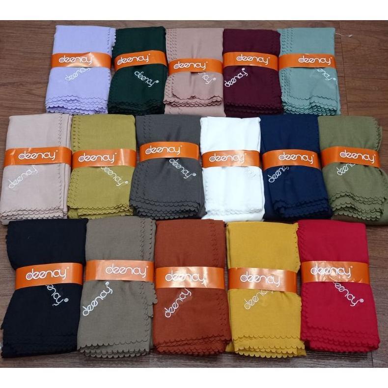 Deenay Hijab Segi Empat Polos Bordir Laser Cut Deenay Liza Plain Series