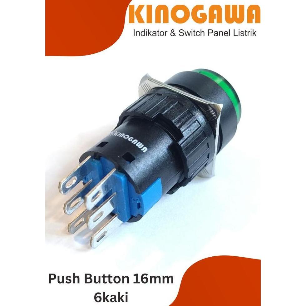 Pylo- Push Button 16Mm Bulat Push Lock / Ngunci Tanpa Lampu