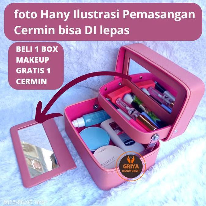 Tas Make Up Travel Box Kosmetik Bahan Kulit Sintetis Premium koper makeup kecil