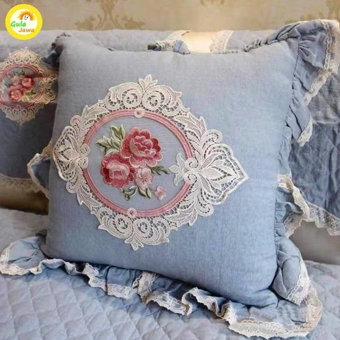 LEXSA Aplikasi Bordir Bunga Mawar Lace Bordir Tempel Import
