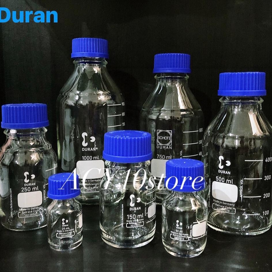 Duran Laboratorium Botol, Kaca Borosilicate Jernih