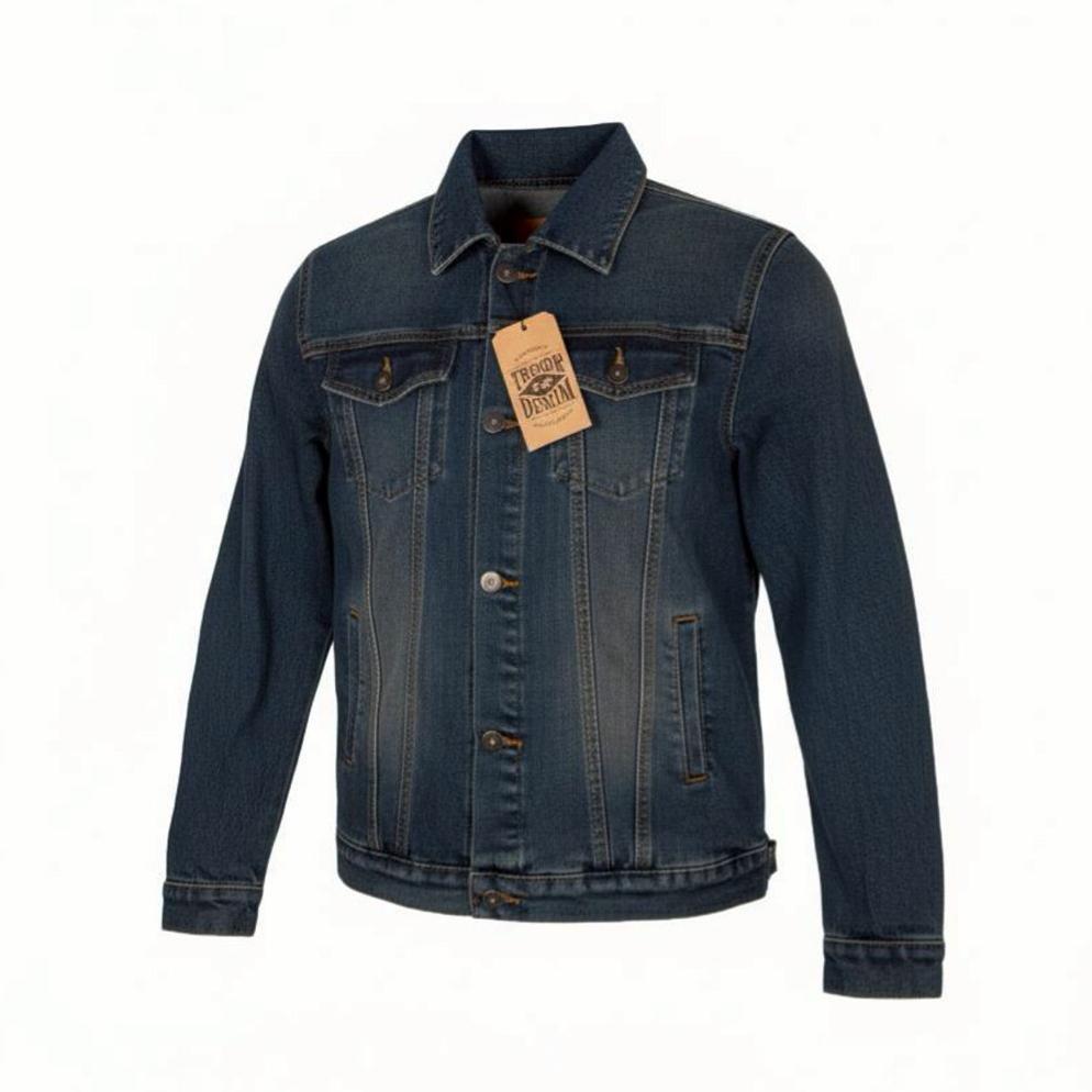 TERBARU TWO ONE JACKET DENIM PRIA RETRO DARK BROWN