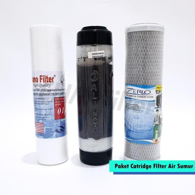 Paket Catridge Filter Air Sumur 10 Inch - Sedimen, Manganese, Cto