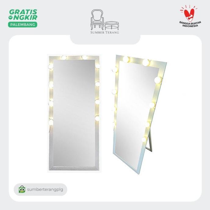 Vanity Mirror Full Body Rias Lampu LED Cermin Badan Standing Mirror