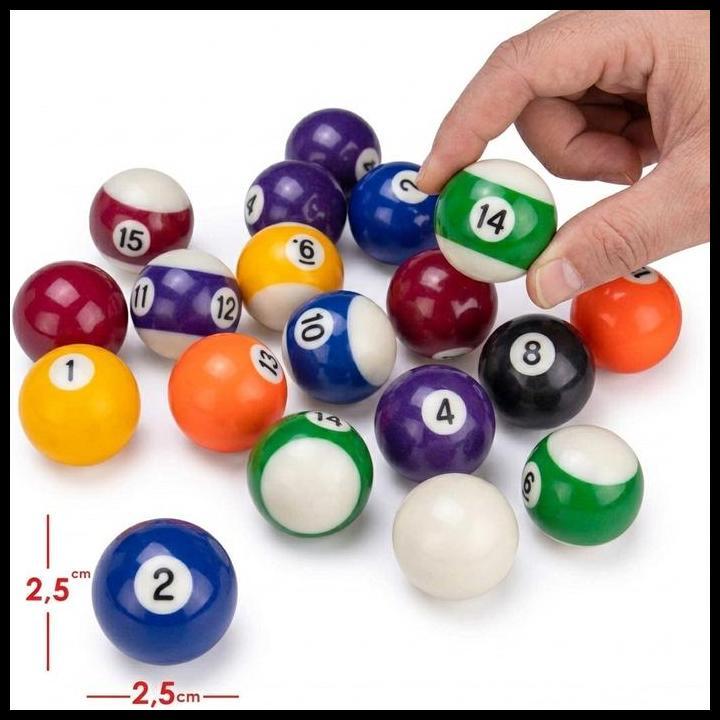 Terlaris Jshoppe 16 Bola Billiard Mini / Mini Billiard Ball / Bola Bilyar Ukuran Mini