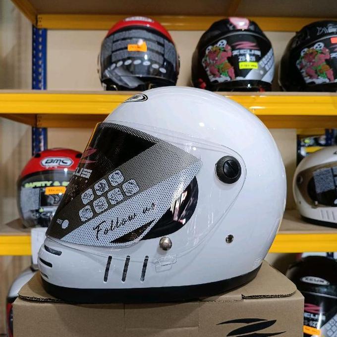 Comet- Zeus Zs816E Zs 816 Helm Full Face Vintage White Cakil
