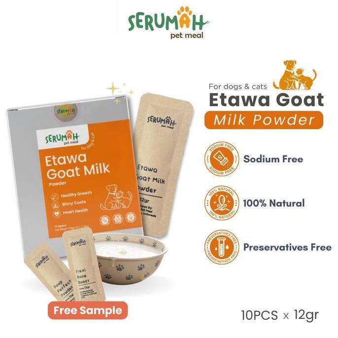 SERUMAH ETAWA GOAT MILK POWDER / SUSU KAMBING ETAWA 1 BOX (10 X 12GR) - FOR DOG / ANJING & CAT / KUC