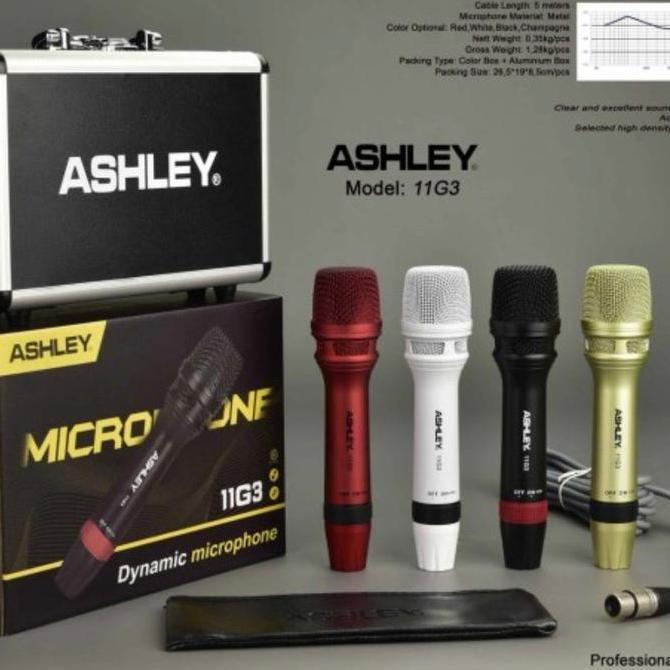 Mic Kabel ASHLEY 11G3 Free Koper ORIGINAL Metal Microphone