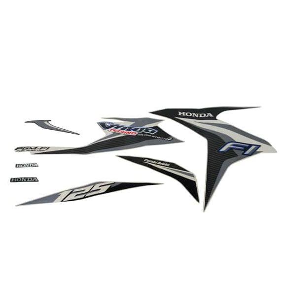 STICKER BODY SET KIRI PUTIH SILVER HONDA VARIO TECHNO 125 FI CBS ISS 871X0KZRB30ZCL ORIGINAL