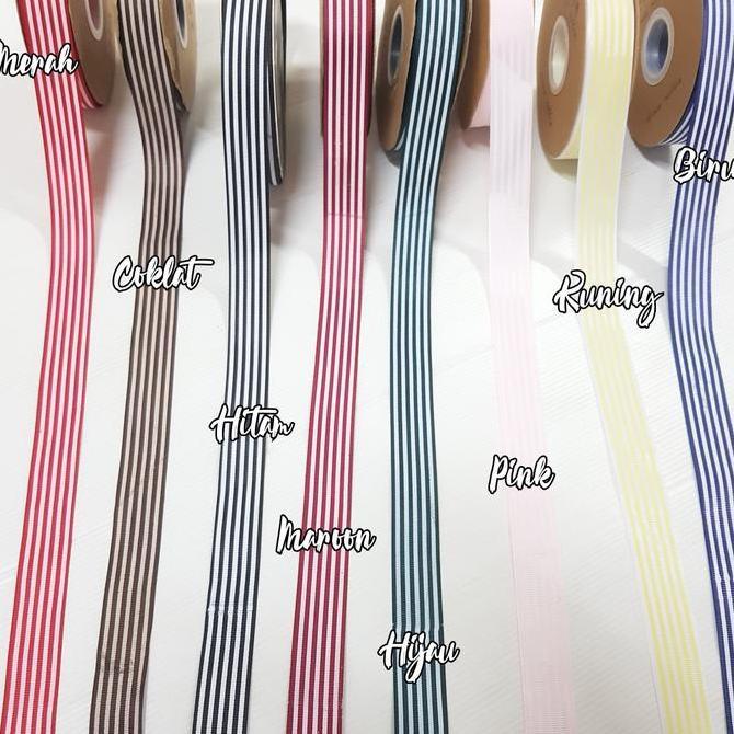 1 Roll (PT19) Pita Polyester/Pita Kado Garis Lebar 2.5cm BS