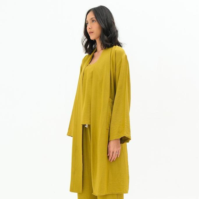 Miss 80 x RTW Kyra Kimono Outer Linen Wanita Lembut