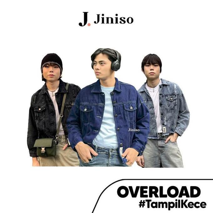 JINISO - Pria Oversize Jaket Jeans