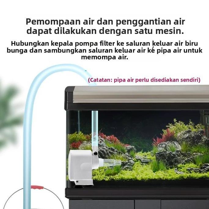 Filter Akuarium Tiga Dalam Satu Pompa Filtrasi Sistem Sirkulasi Air Ikan Pompa Oksigen Kecil Bertena