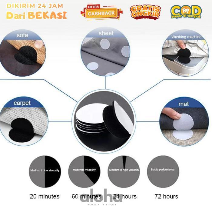 ALHM - Velcro Perekat Bulat 10pcs Double Tape Velcro 6cm Velcro Tape Bulat Serbaguna Perekat Kain Ve