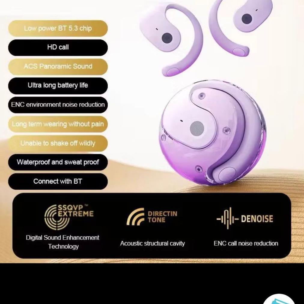 terbaru [sw] galaxy bone t2 ows ear clip bluetooth headset earphone headphone sport wireless earbuds