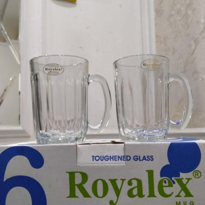 2 Size Mug Royalex Fm360 & Fm300 Set Isi 6 Pcs | Tempered Glass Mug | Gelas Jadoel