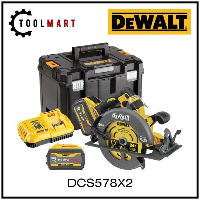 Cordless Circular Saw / Mesin Gergaji Kayu Baterai Brushless 184Mm 7 Inch Flexvolt Dewalt Dcs578X2 D