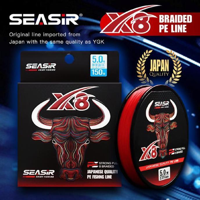SEASIR Redbull PE X8 Senar Pancing 150 Meter  PE Braided Fishing Lines 8 Untaian Kepang Multifilamen