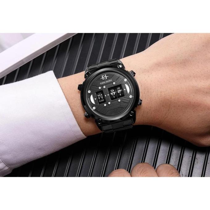 Orologio- Evans Jayden Jam Tangan Pria 9424 Rantai Stainless Steel Turbine Ter Resistant 3Atm Kaca T