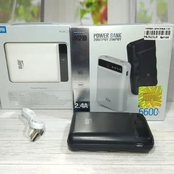 Powerbank Jaspan 6600Mah J10 Led 2Output 2 Input