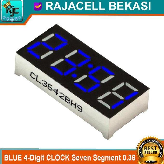 Blue 4-Digit Clock Seven Segment 0.36" Common Anode Led Segmen Biru
