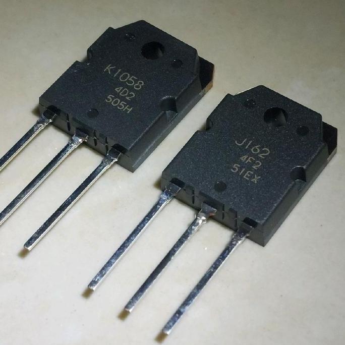 J162 K1058 TO-3P SEPASANG POWER TRANSISTOR MOSFET JAPAN 50W OCL AMPLIFIER 2SK1058 2SJ162 1058 162 KO