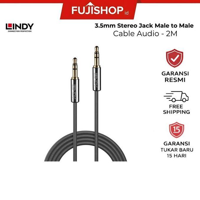 LINDY AUDIO STEREO CABLE 3.5MM MALE TO MALE 2M CROMO LINDY 35322 MURAH