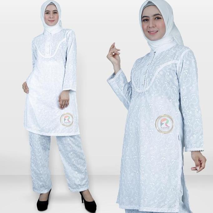 Raisma - Hannah Baju Setelan Wanita Warna Putih Perlengkapan Umroh haji Busana Ihrom Wanita