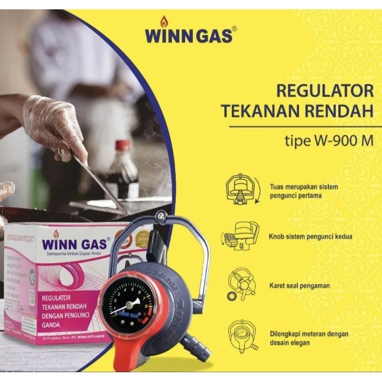 Hot Deals Winn Gas Regulator W900M Regulator Tekanan Rendah Pengunci Ganda W-900M Regulator Pengunci