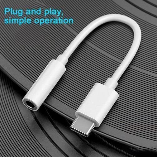 Otg Konektor Type C to Jack 3.5mm Audio Cable Aux Headset Handphone Kabel Adapter Tipe-C ke Mini Ste