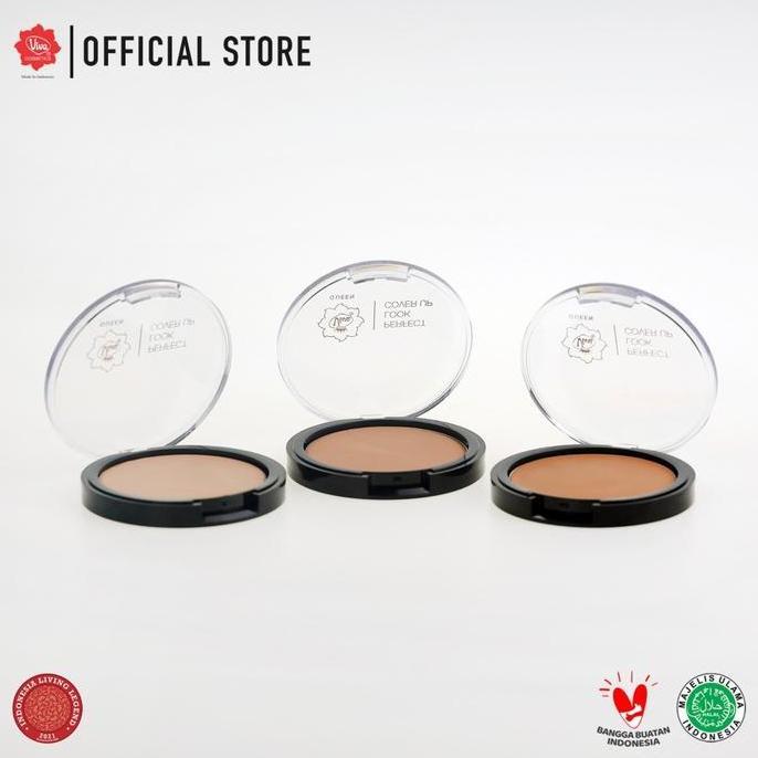Viva Queen Perfect Look Cover 13gr Up Waterproof Foundation - Bedak Padat Viva
