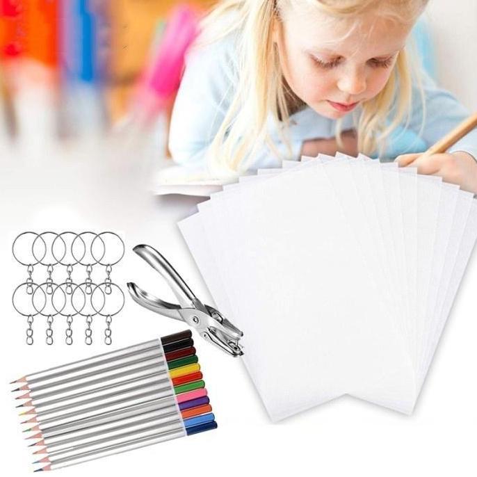 SAMRUAY 33PCS/SET Diy Shrinky Dink Plastic Shrink Dink Craft Kertas Heat Shrink