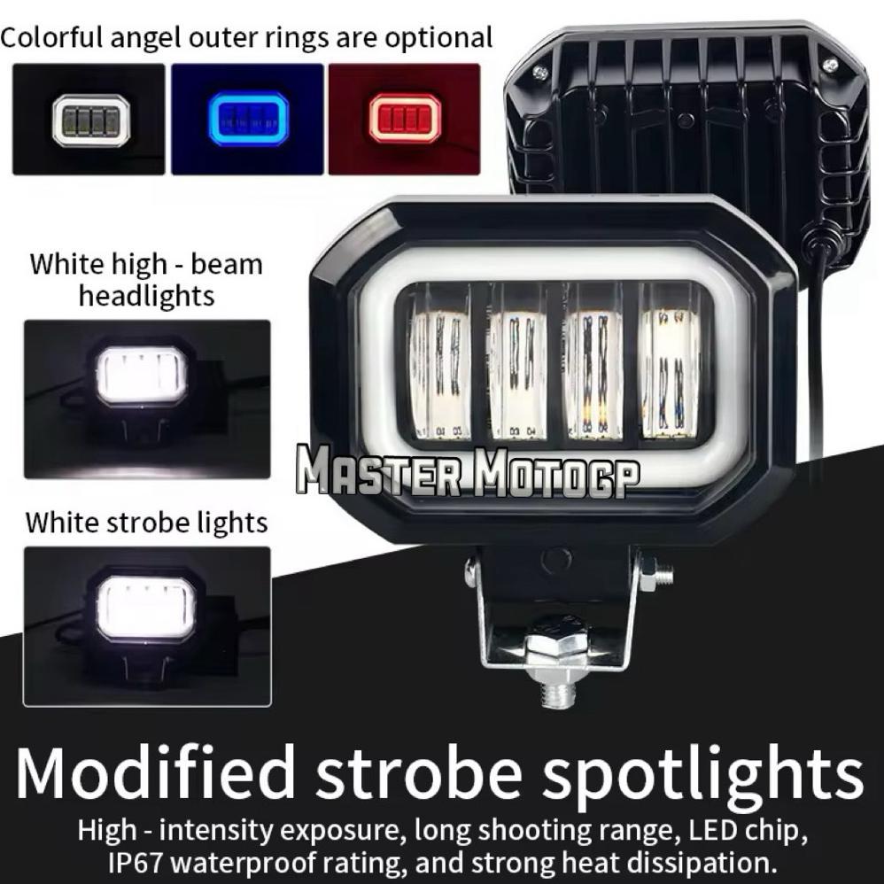 Murah Lampu Tembak 4 Lensa Kotak Persegi 40Watt Lampu Depan Led Proyektor Assesories Lampu 2 Mode La
