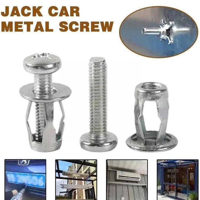 CV WALTER 10PCS Jack Nut M4 x 25mm Rivet Plat Metal Mur Baut Drat Sekrup Fisher HM1110